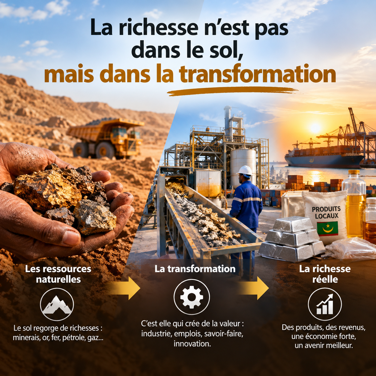 La richesse n’est pas dans le sol, mais dans la transformation,la géologie est un accident, la transformation est un choix.
