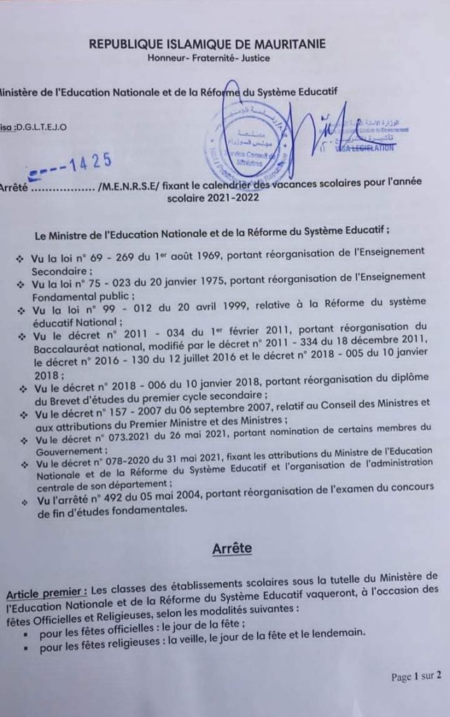 Calendrier des vacances 2021-2022 et jours de congés dans le scolaire