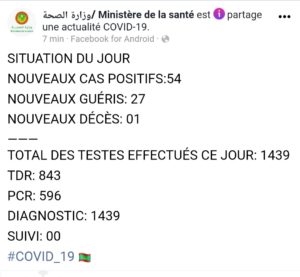 Situation du Covid19 ces dernières 24h en Mauritanie