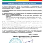 Communiqué du Gouvernement malien suite au décès des 7 mauritaniens