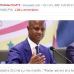 Sur les manifestations aujourd'hui à Dakar, le ministre de l'intérieur Antoine Diome declare: "Force restera à la loi"