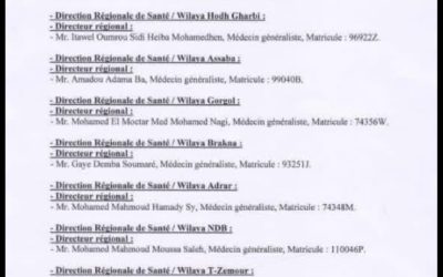 Changement des directeurs régionaux de la Santé