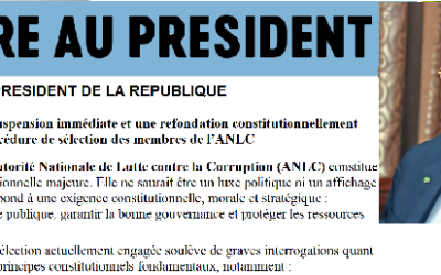 À Son Excellence le Président de la République Monsieur Mohamed Ould Cheikh El Ghazouani